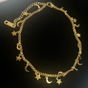 18k GP Anklet moons and stars new in packaging 8-10 inch multiple available